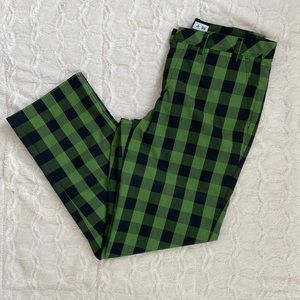 Adidas Men’s Golf Pants - Green and Black Checkered - 34x32